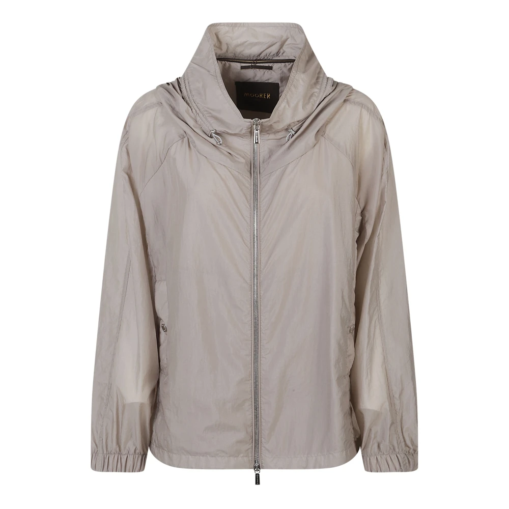 Moorer Women's Beige Light Jackets, Xl, Albori Hooded Jacket