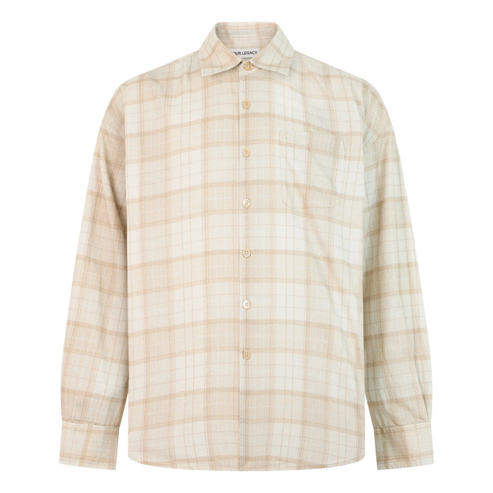 Our Legacy , Casual Shirts, Male, Beige, S, Checked Shirt
