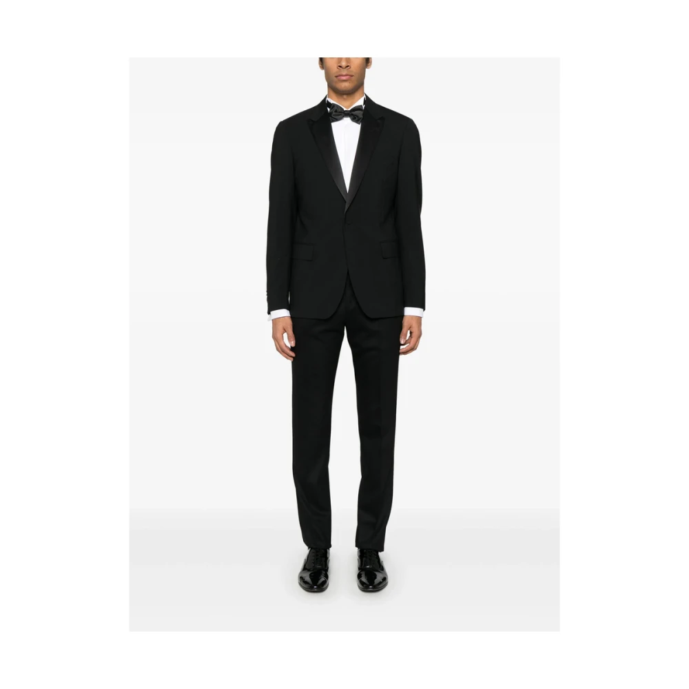 Lardini Zwarte jas met borstzak Black Heren