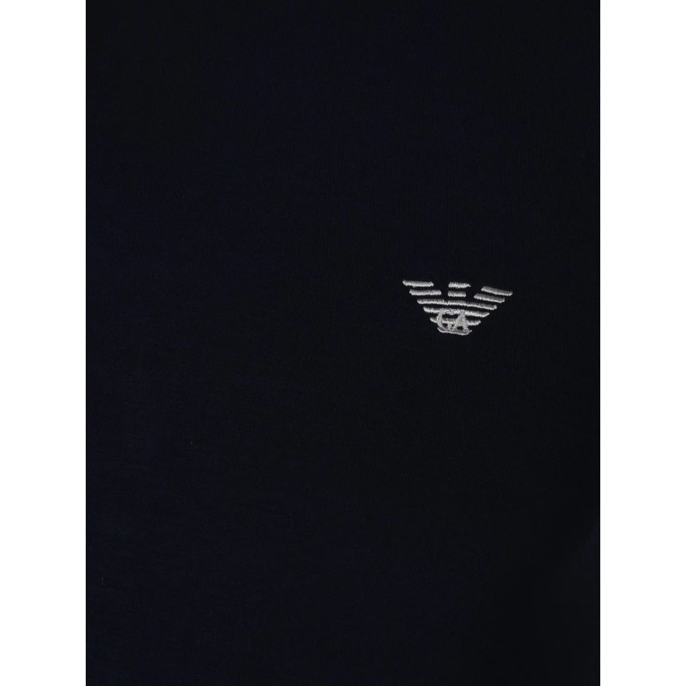 Emporio Armani Klassiek Ronde Hals Logo T-shirt Blue Heren