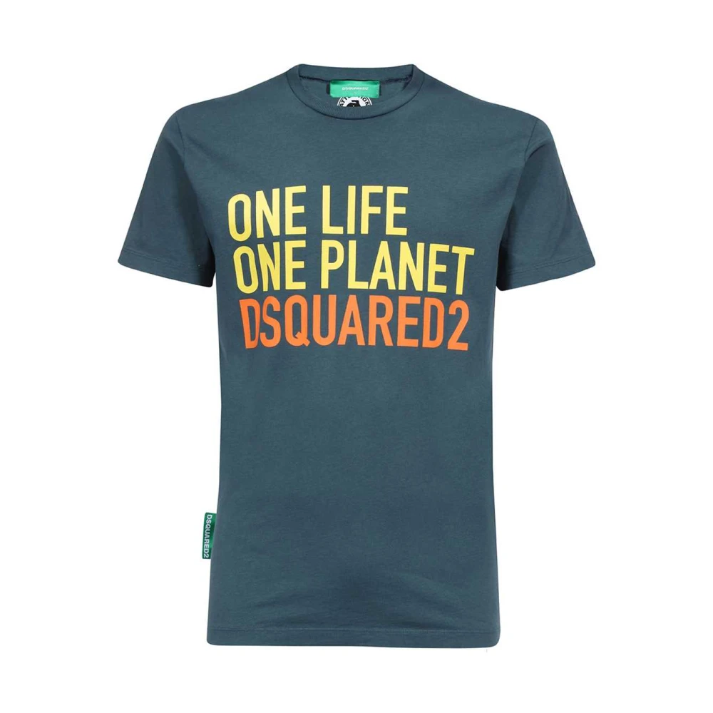 Dsquared2 Bedrukt Crew-neck T-shirt Green Heren