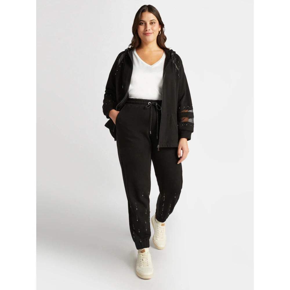 Fiorella Rubino Geborduurde joggingbroek Black Dames
