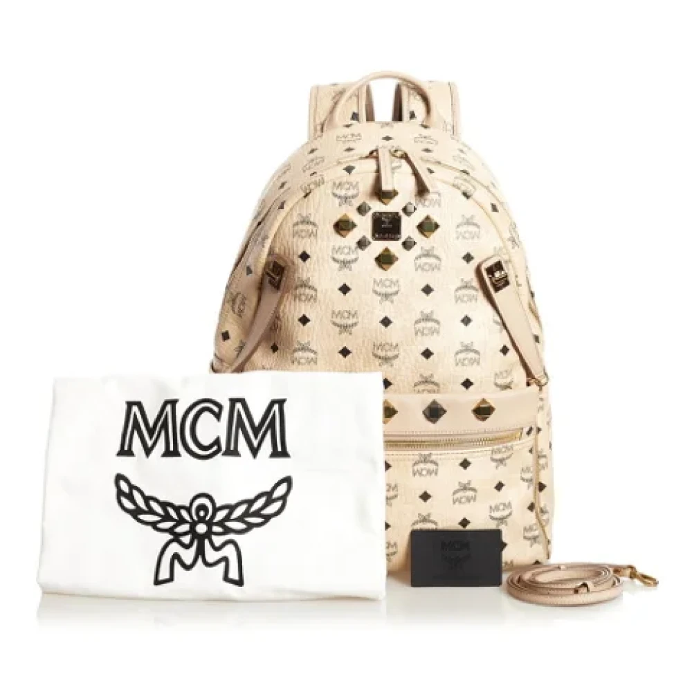 MCM Pre-owned Leather backpacks Beige Dames