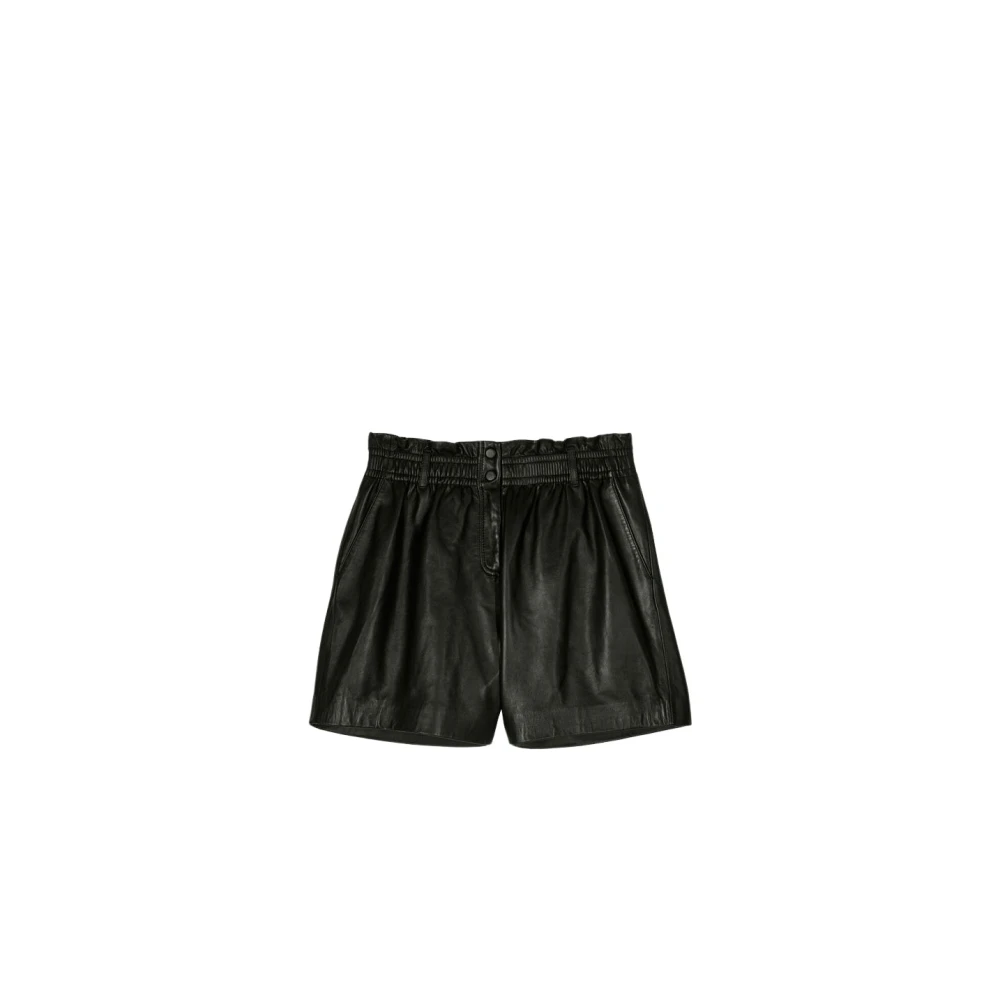 BA&SH Zwarte Shorts met Hoge Taille Black Dames