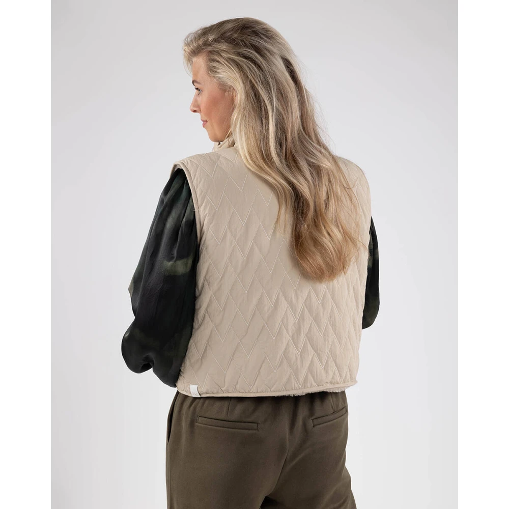 Nukus Zigzag Tiana Gilet Beige Dames