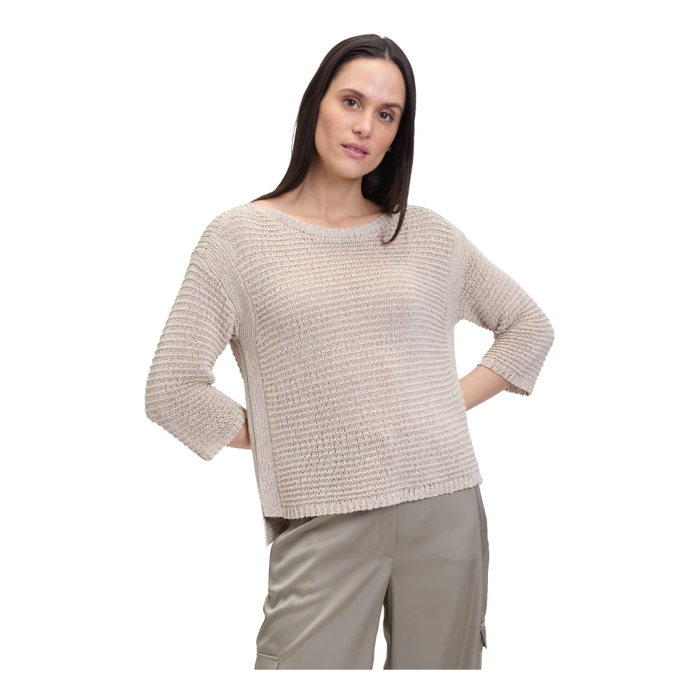 Betty Barclay Chunky Gebreide Trui met 3 4 Mouwen Beige Dames