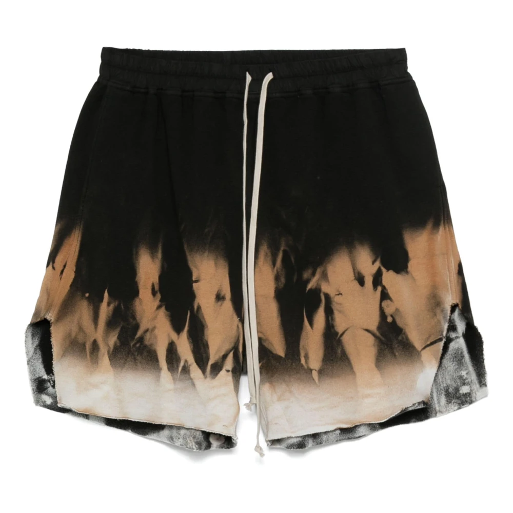 Rick Owens Zwarte loszittende shorts met zonmotief Black Heren