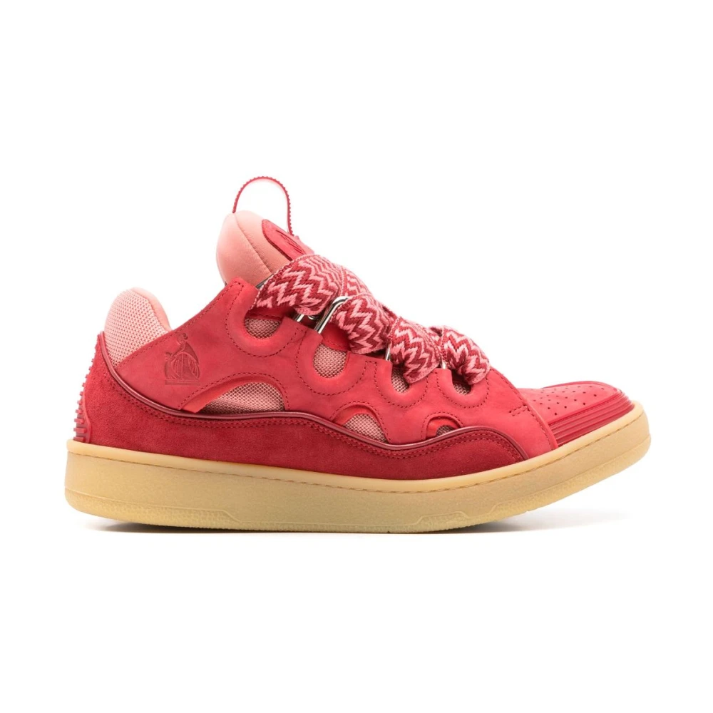 Lanvin Sneakers med Mesh Paneler och Cut-Out Detaljer Red, Herr