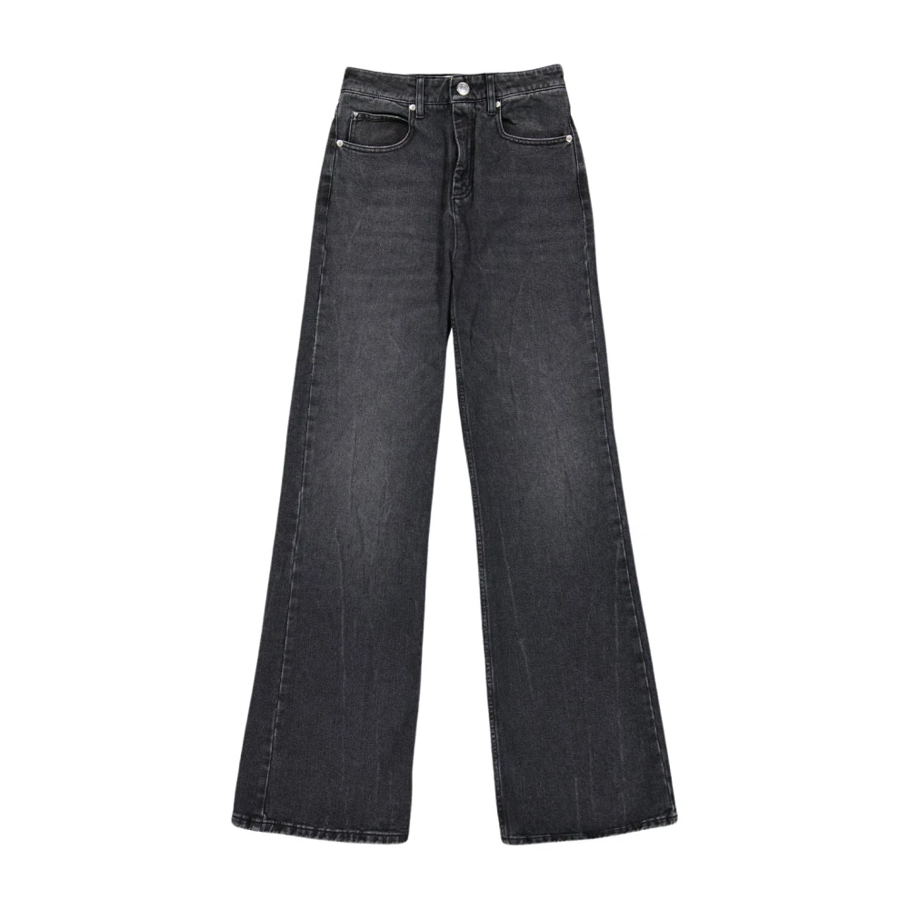 Ami Paris Uitlopende jeans in gewassen zwart denim Black Dames