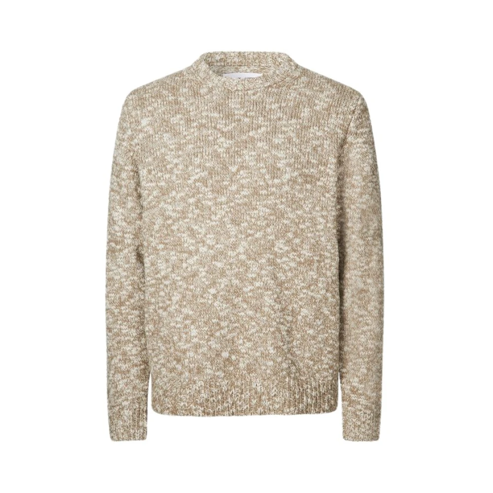 Samsøe Chunky Gebreide Crew Neck Trui Beige Heren