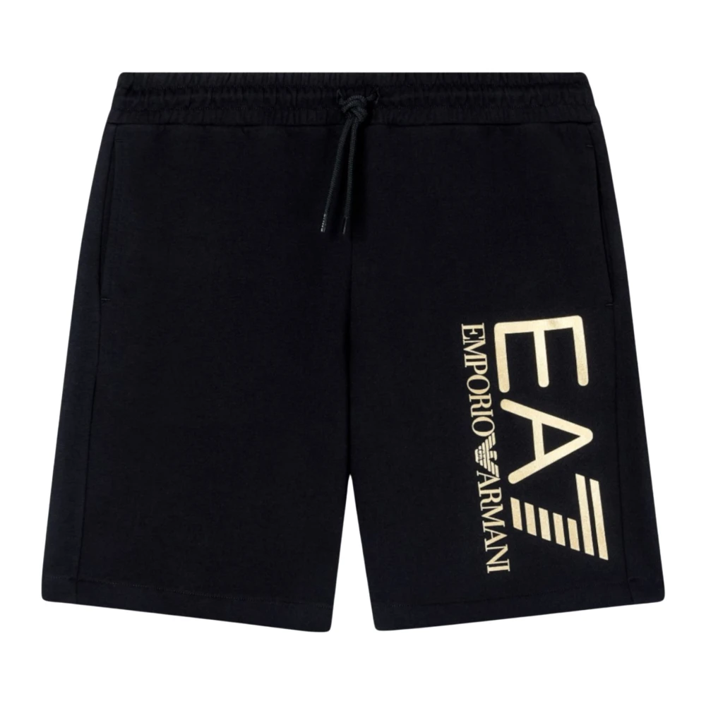 Emporio Armani Ea7 Men's Black Casual Shorts, Xs, Sporty French Terry Shorts