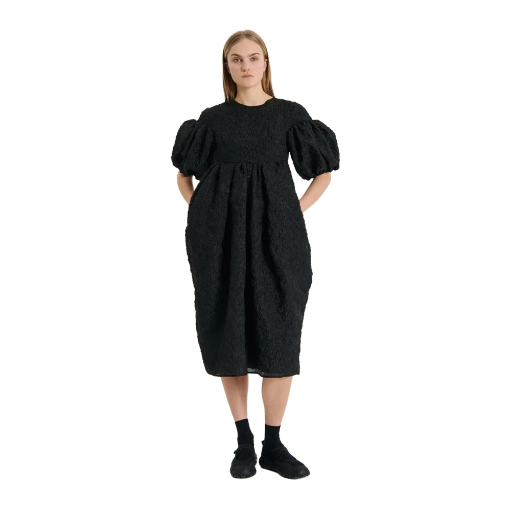 Cecilie Bahnsen Zwarte Pofmouw Jurk Black Dames