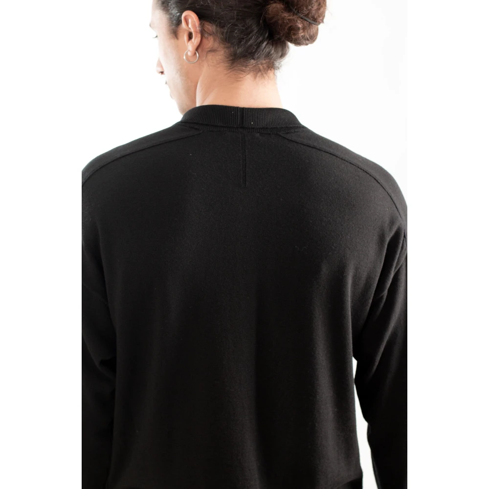 Transit Gebreide losse pasvorm shirt Black Heren