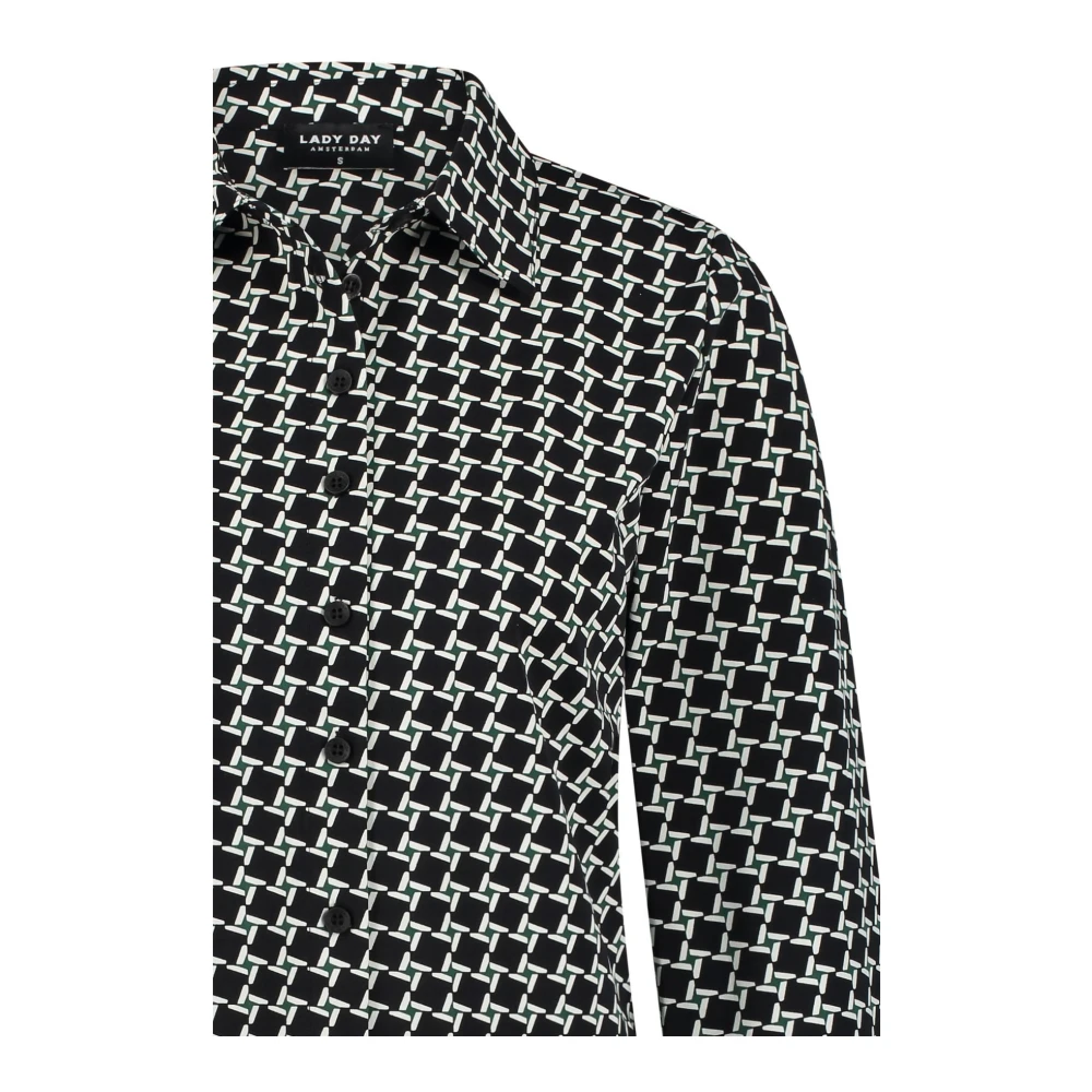 Lady Day Mila Zwarte Blouse met Print Black Dames