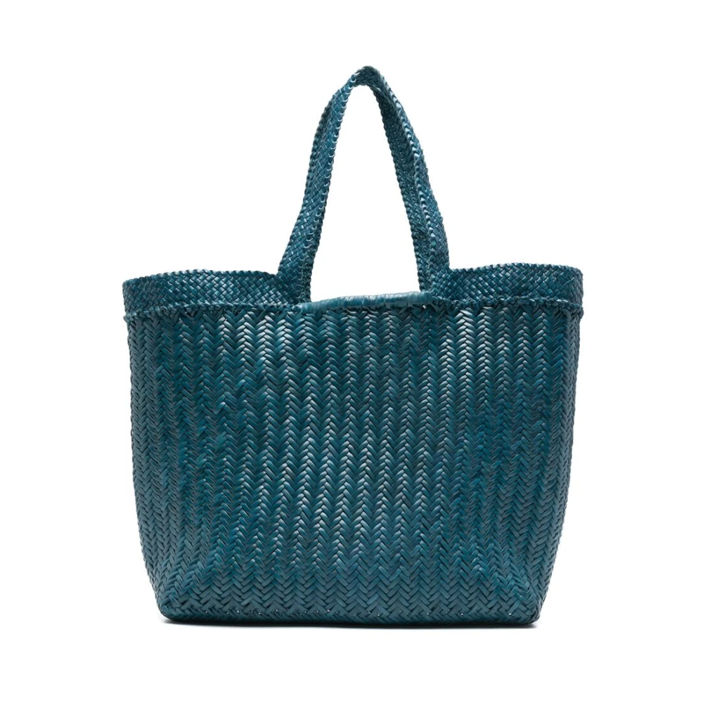 Dragon Diffusion Blauwe Geweven Leren Tote Tas Blue Dames