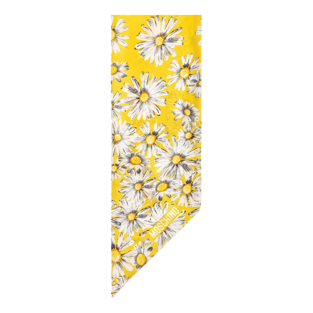 Moschino Zijden sjaal met bloemenpatroon Yellow Dames
