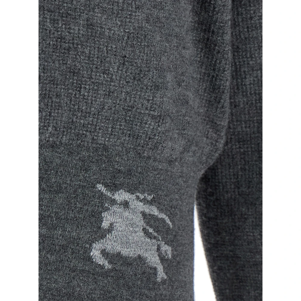Burberry Grijze Crewneck Sweater met EKD Detail Gray Heren