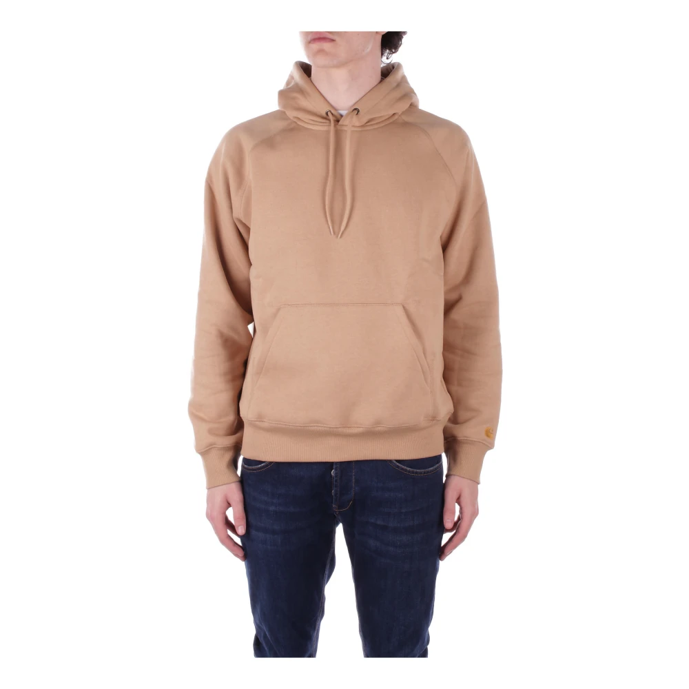 Carhartt WIP Logo Hoodie Sweater met Unieke Zak Brown Heren