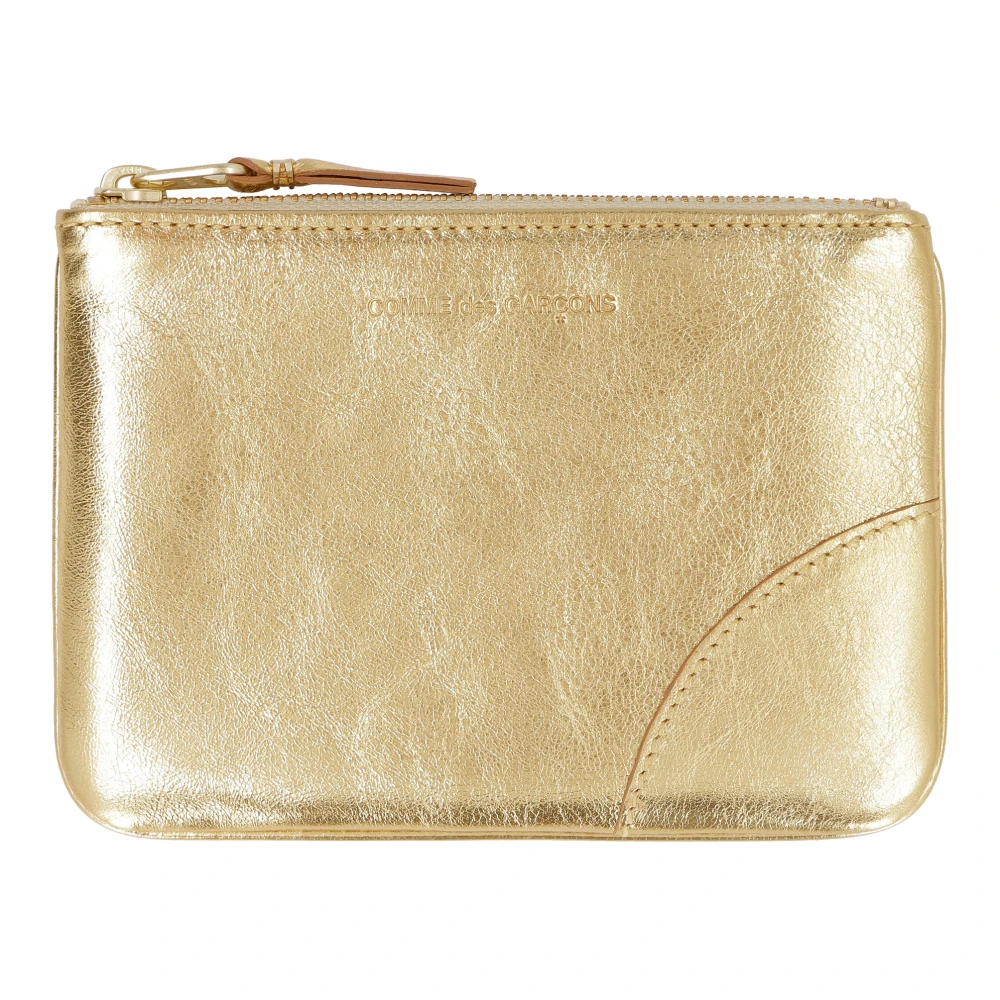 Comme des Garçons Metallic Leren Plat Tasje Yellow Dames