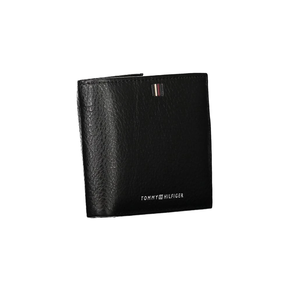 Tommy Hilfiger Elegante zwarte leren portemonnee met voldoende opbergruimte Black Heren