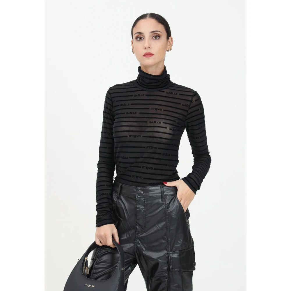Gaëlle Paris Gestreepte coltrui zwart Black Dames