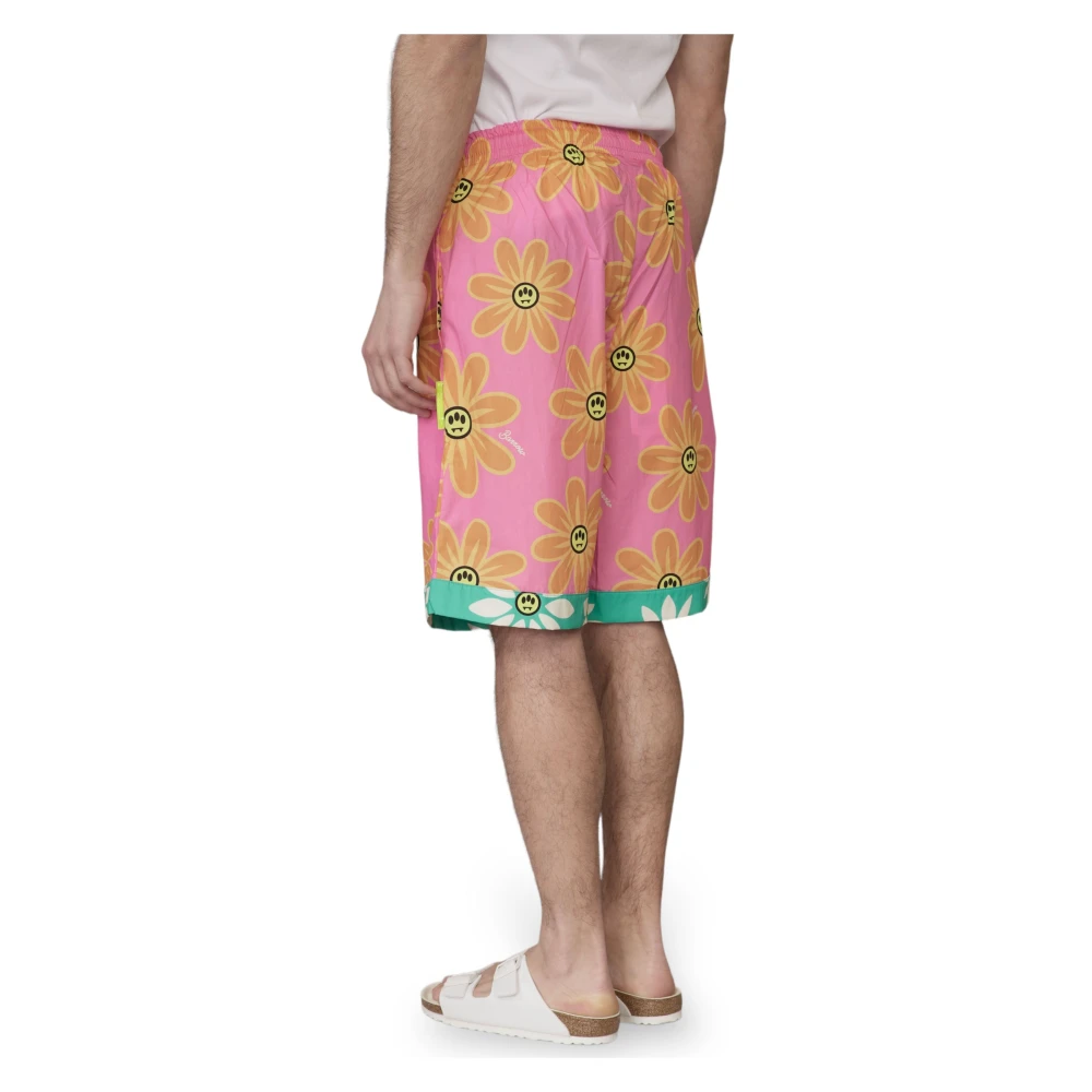 Barrow Bloemenprint Shorts Pink Heren