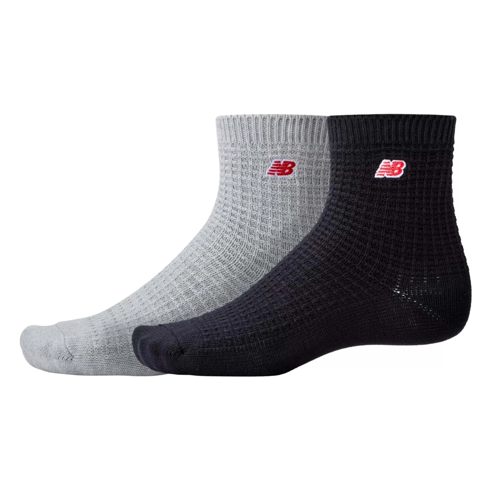 New Balance Våffelstickade ankelsockor 2-pack sockor Multicolor, Unisex