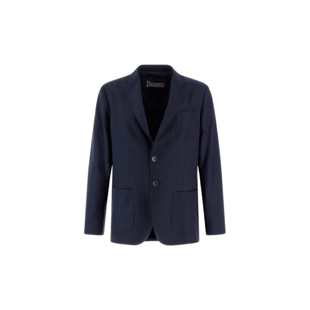 Herno Stijlvol Technisch Stof Blazer Blue Heren