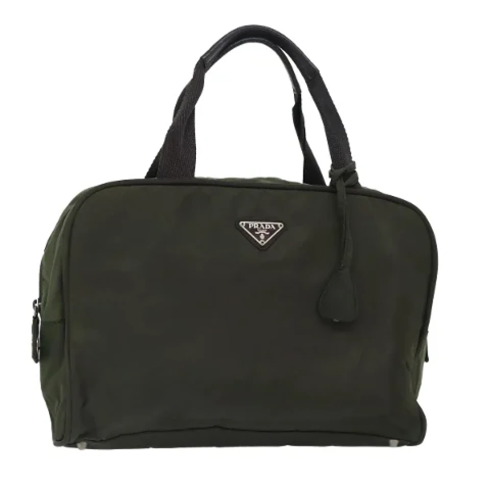 Prada Vintage Pre-owned Nylon handbags Green Dames