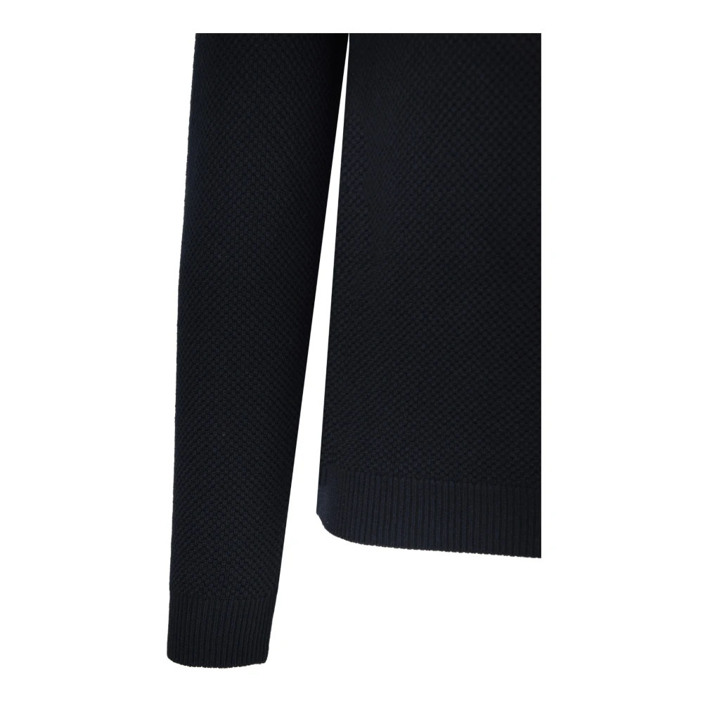 Sun68 Heren Pullover Trui met Merinowol Black Heren