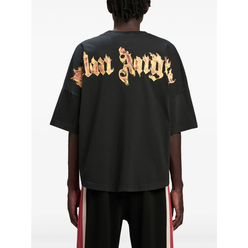 Palm Angels Zwarte T-shirts Polos voor mannen Black Heren
