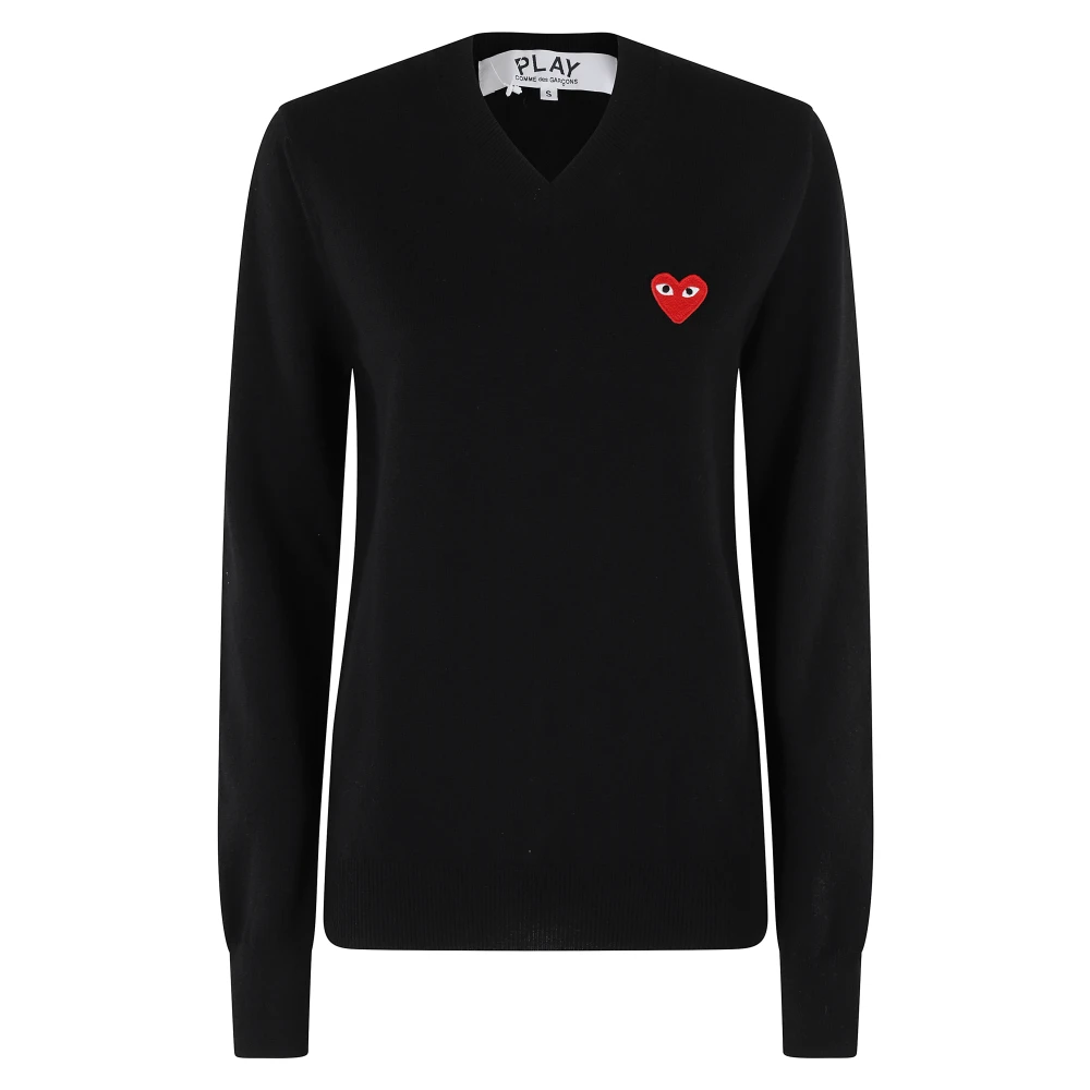Comme des Garçons Play Rode Hart Trui Black Dames