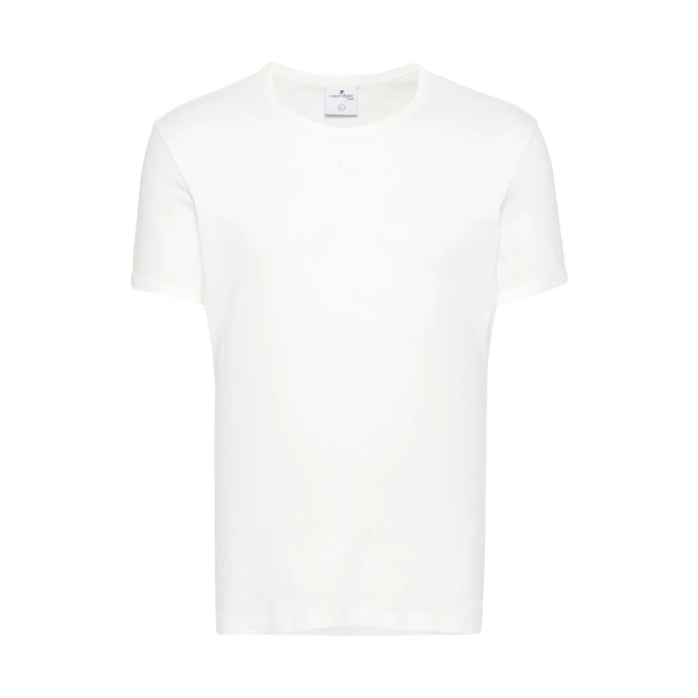 Courrèges Zachte Jersey Logo T-shirt White Heren