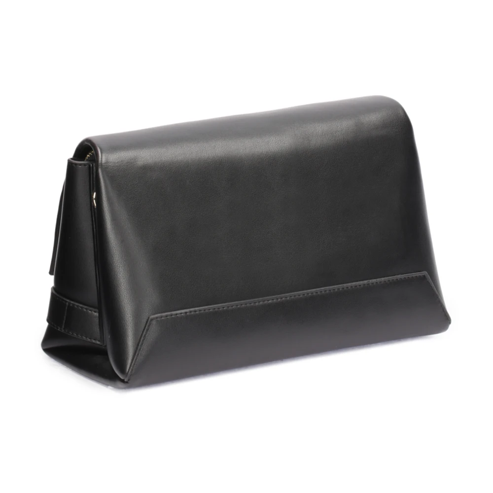 Kazar Zwarte geometrische handtas met metalen logo Black Dames