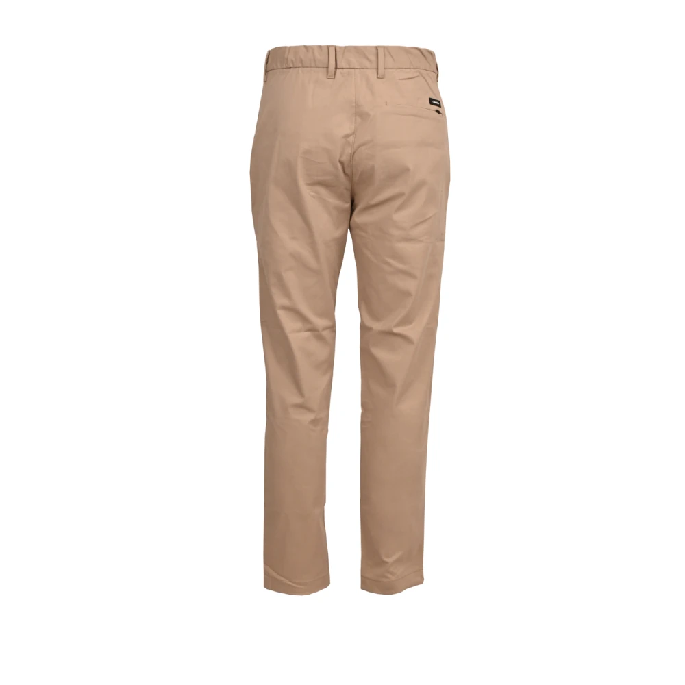 Calvin Klein Katoenen Broek met Logotaille Beige Heren