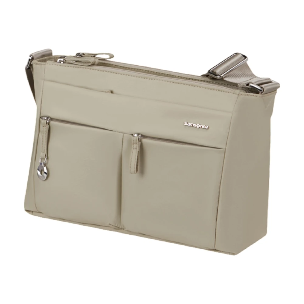 Samsonite Steen Groene Schoudertas met Zakken Beige Dames