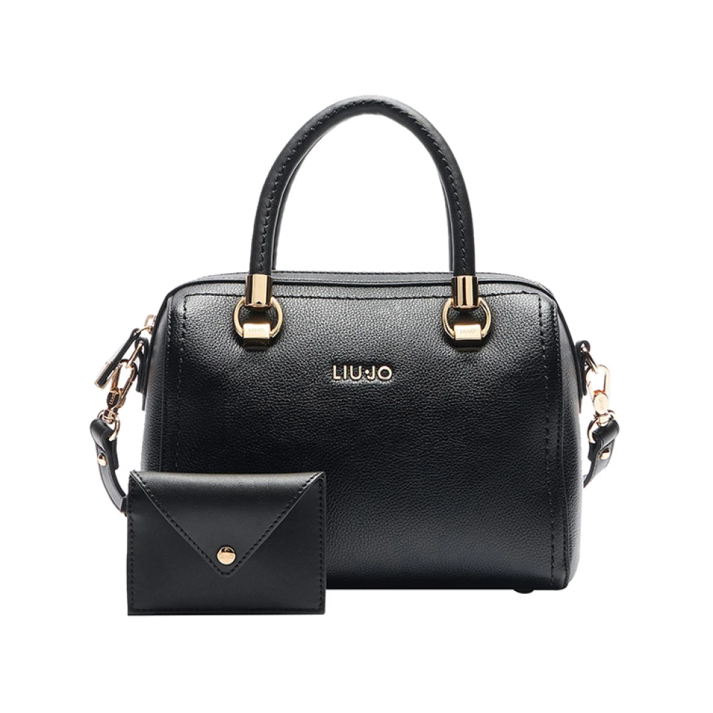 Liu Jo Zwarte Shopper Tas met Gouden Details Black Dames