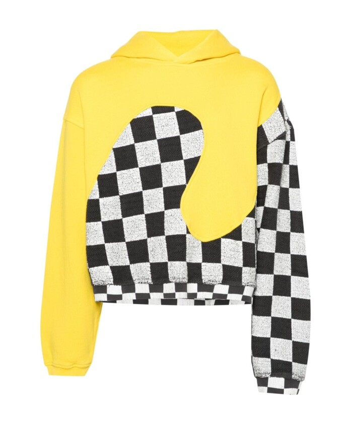 pull-a-capuche-jaune-a-carreaux-multicolores