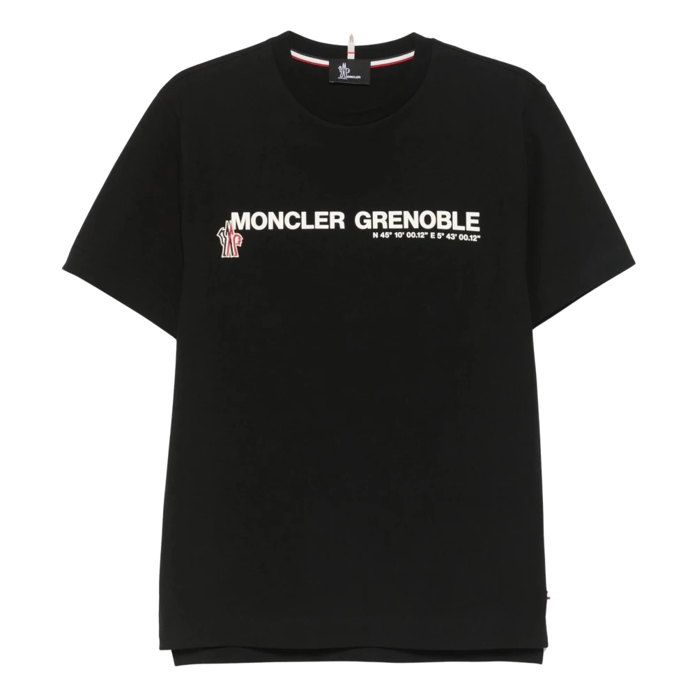 MONCLER GRENOBLE | Black stretch cotton jersey logo T-shirt | male | M - Bild 3