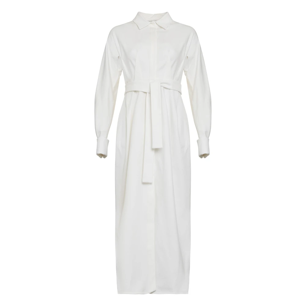 Max Mara , Shirt Dresses, Female, White, S, Stretch Gabardine Shirt Dress