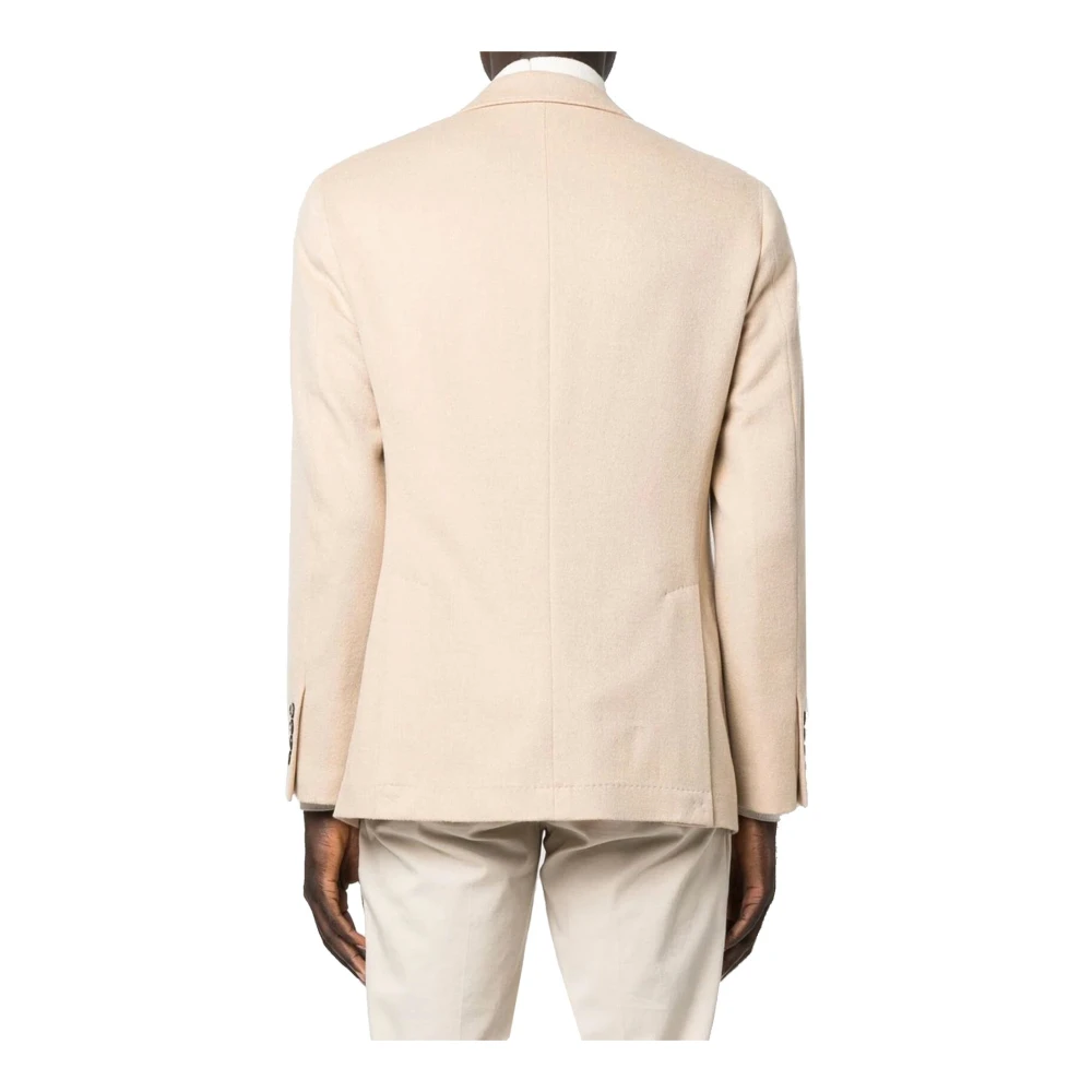 BRUNELLO CUCINELLI Wollen Jas Dubbele Rij Mannen Beige Heren