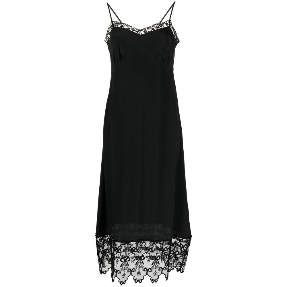 Black lace trim slip dress best sale