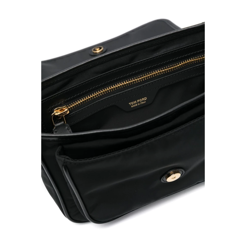 Tom Ford Zwarte Schoudertas met Overslag Black Heren