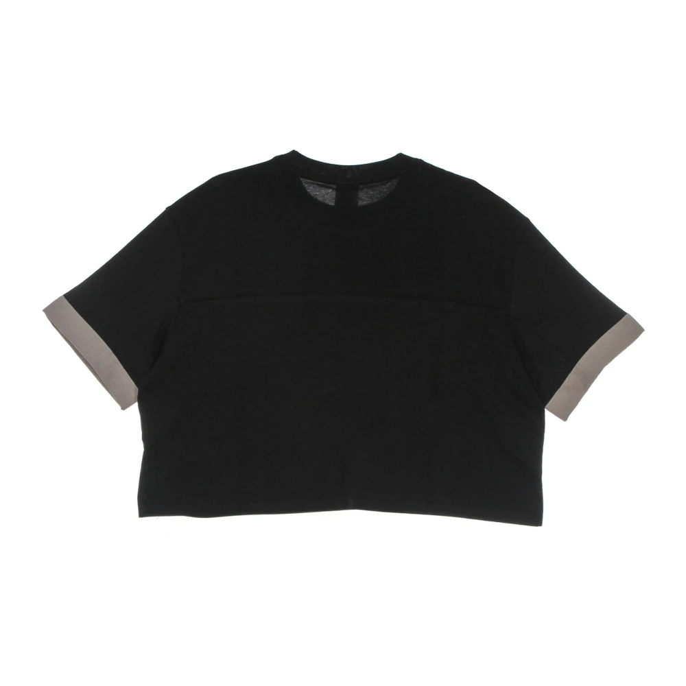 Nike Zwart Maan Fossiel Korte Mouw Crop Top Black Dames