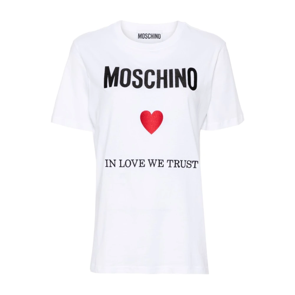 Moschino Vit Logo Print Top White, Dam