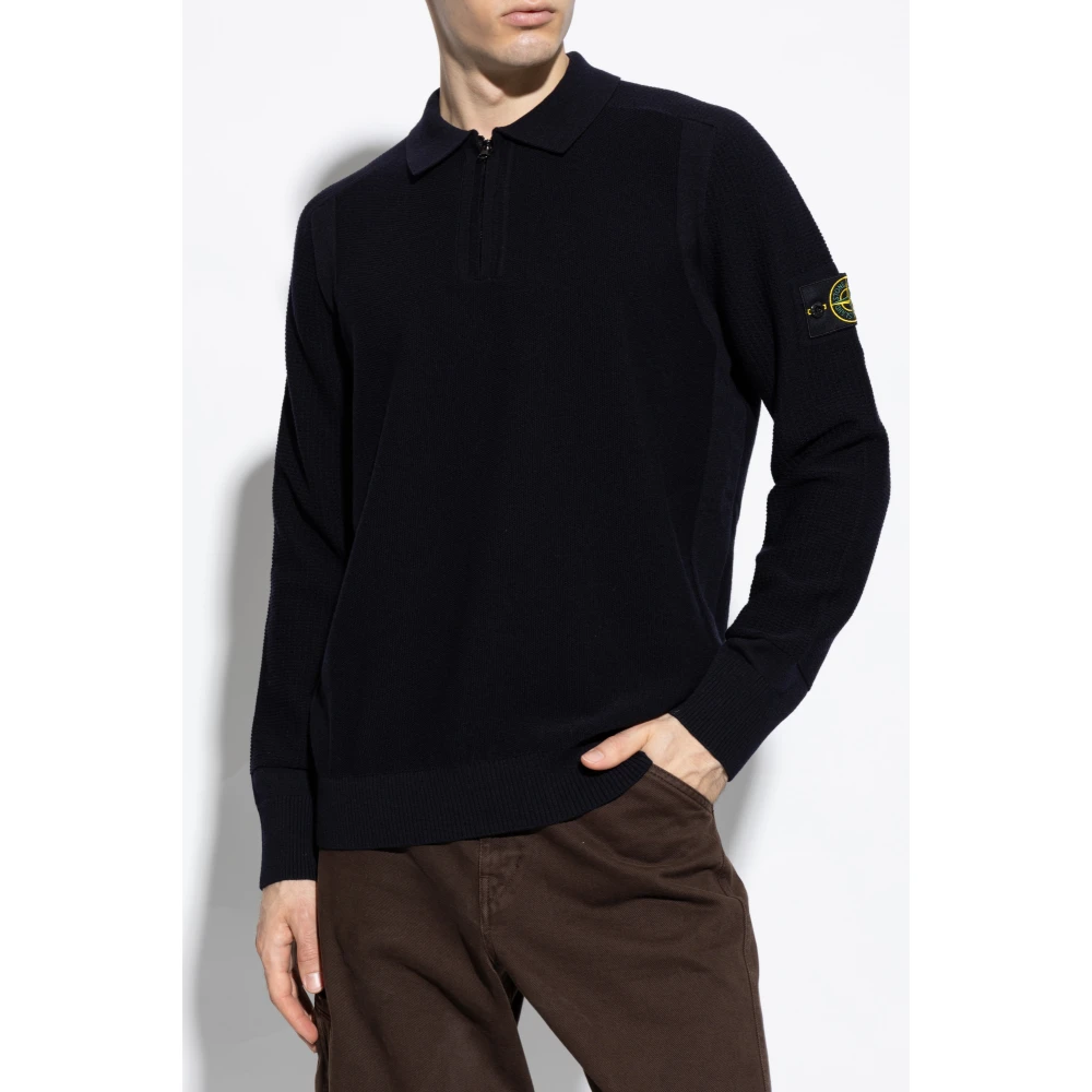 Stone Island Trui met kraag Blue Heren