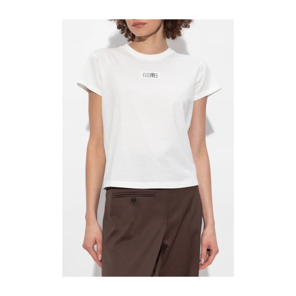 MM6 Maison Margiela Katoenen T-shirt White Dames