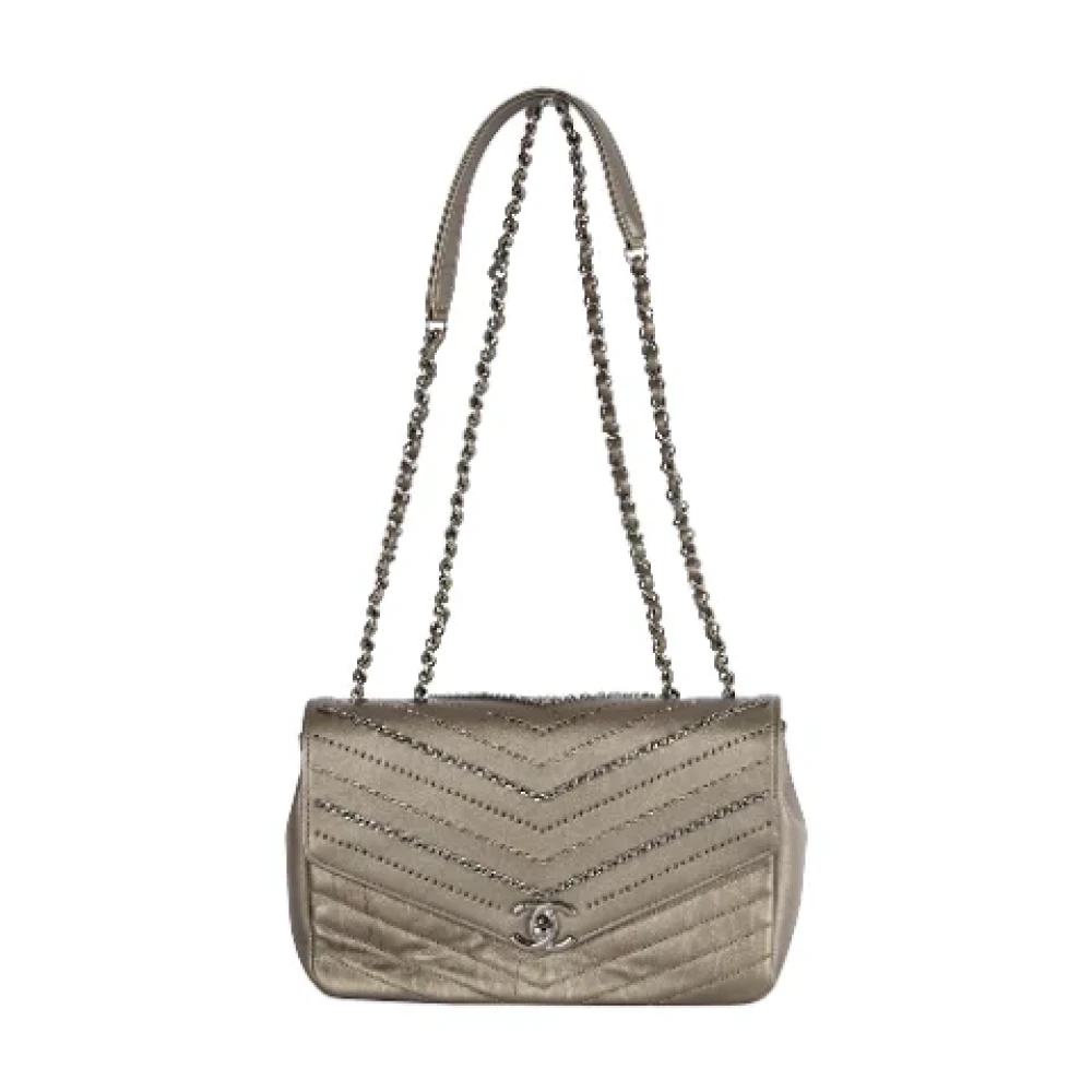 Chanel Leather -bags Gray Dames