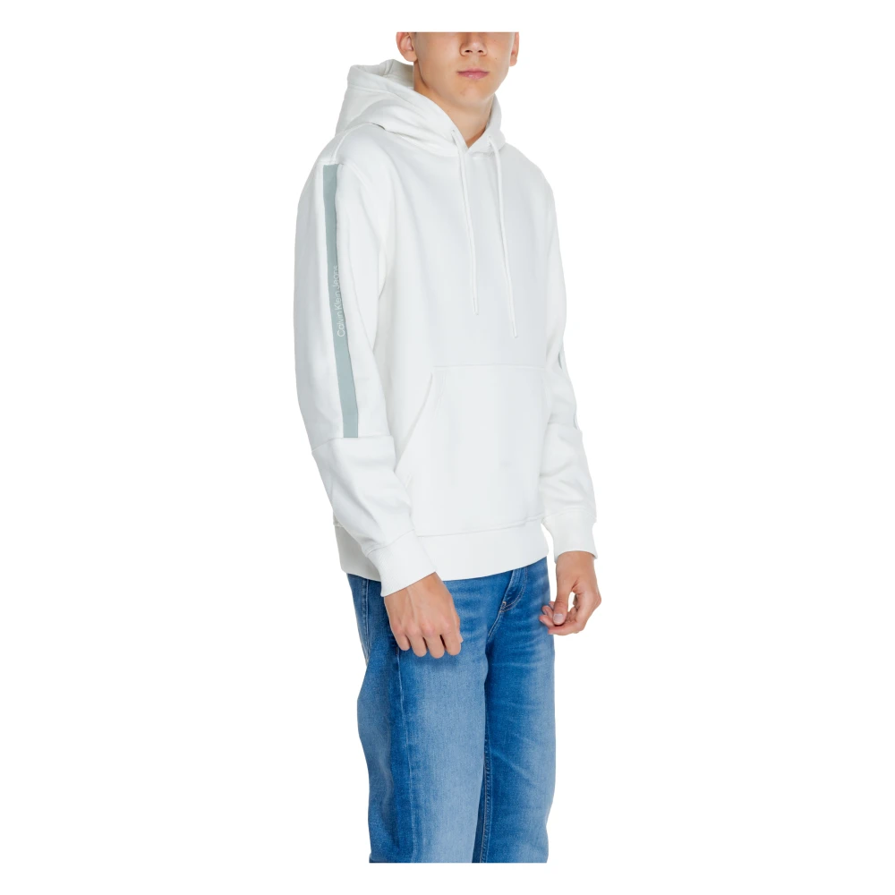 Calvin Klein Jeans Herfst Winter Heren Sweatshirt Logo Tape White Heren