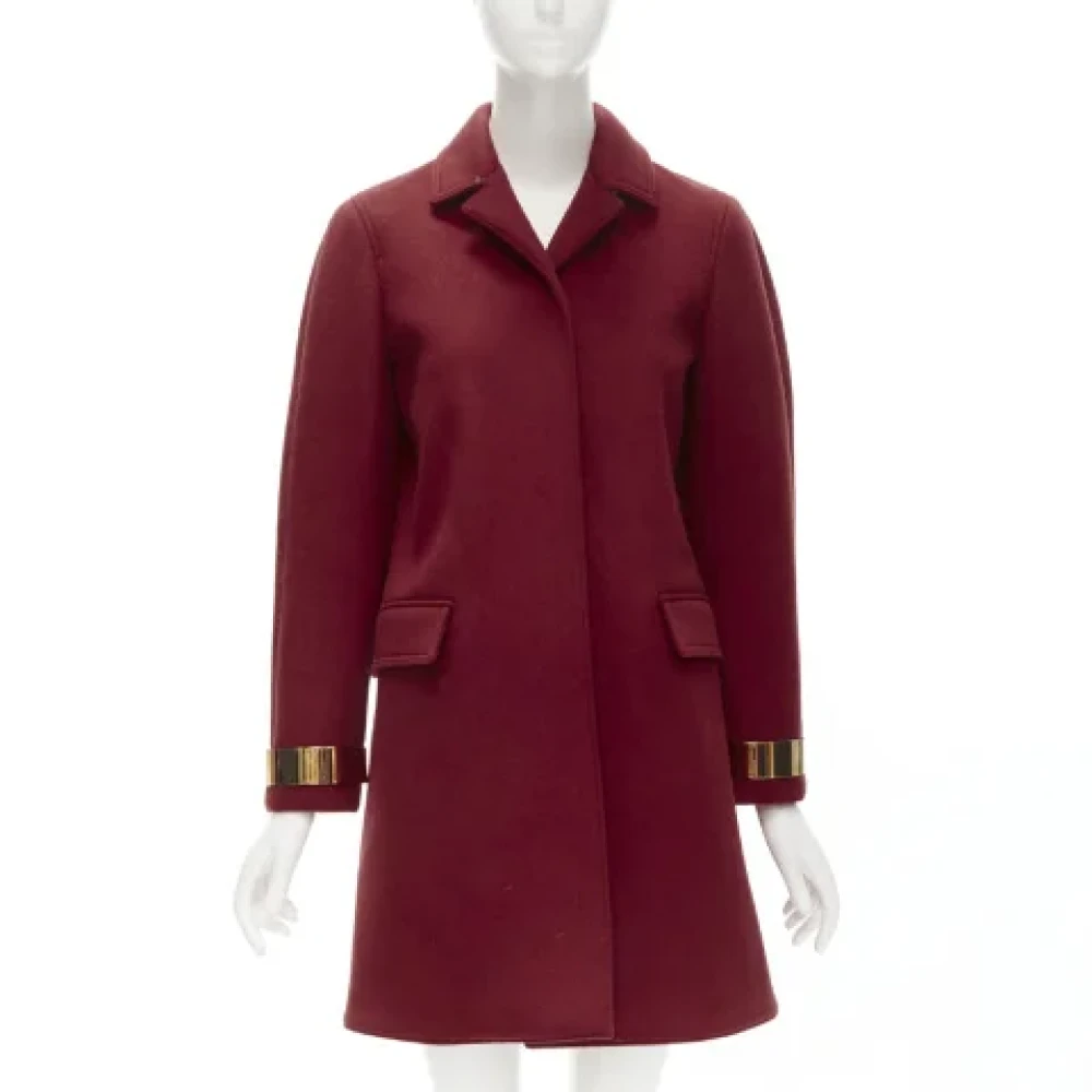 Burberry Vintage Pre-owned Cashmere outerwear Red Dames